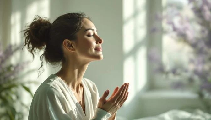 Image of a woman meditating 